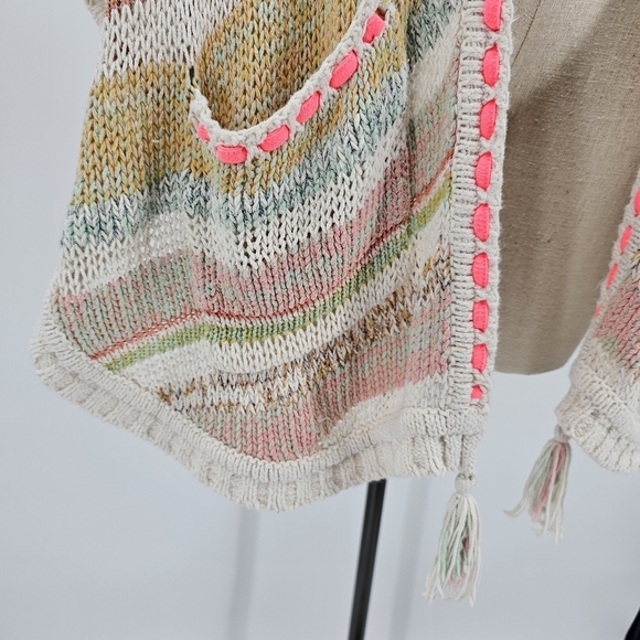 Democracy Pastel Multicolor Ombre Cardigan Sweater Southwestern Duster Medium - Picture 4 of 7